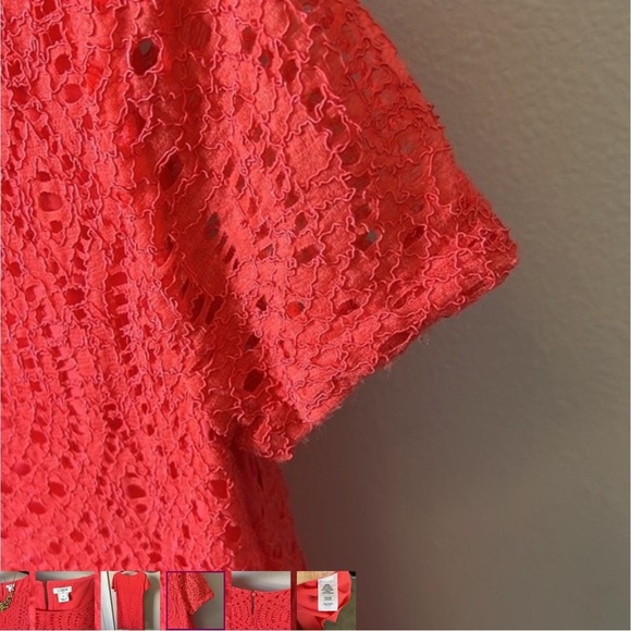 Vibrant Orange Sheath Mini Dress with Crew Neck for Weddings - Picture 2 of 5